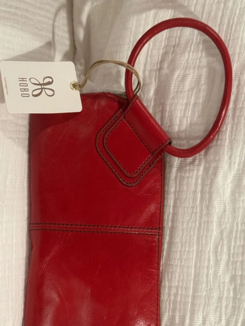 HOBO SABLE Wristlet & Wallet Polished Leather SET with dust bag Claret (RED) NWT